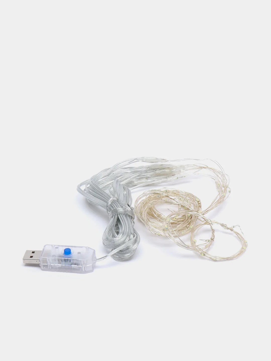Белый светодиодная гирлянда LED штора занавес с дистанционным USB пультом управления, 3на3 метра