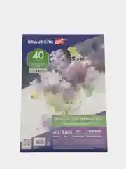 Бумага для акварели А4, 40л, СИРЕНЕВЫЙ БУКЕТ, зерно, 200г/м2, ГОЗНАК, BRAUBERG, 112321