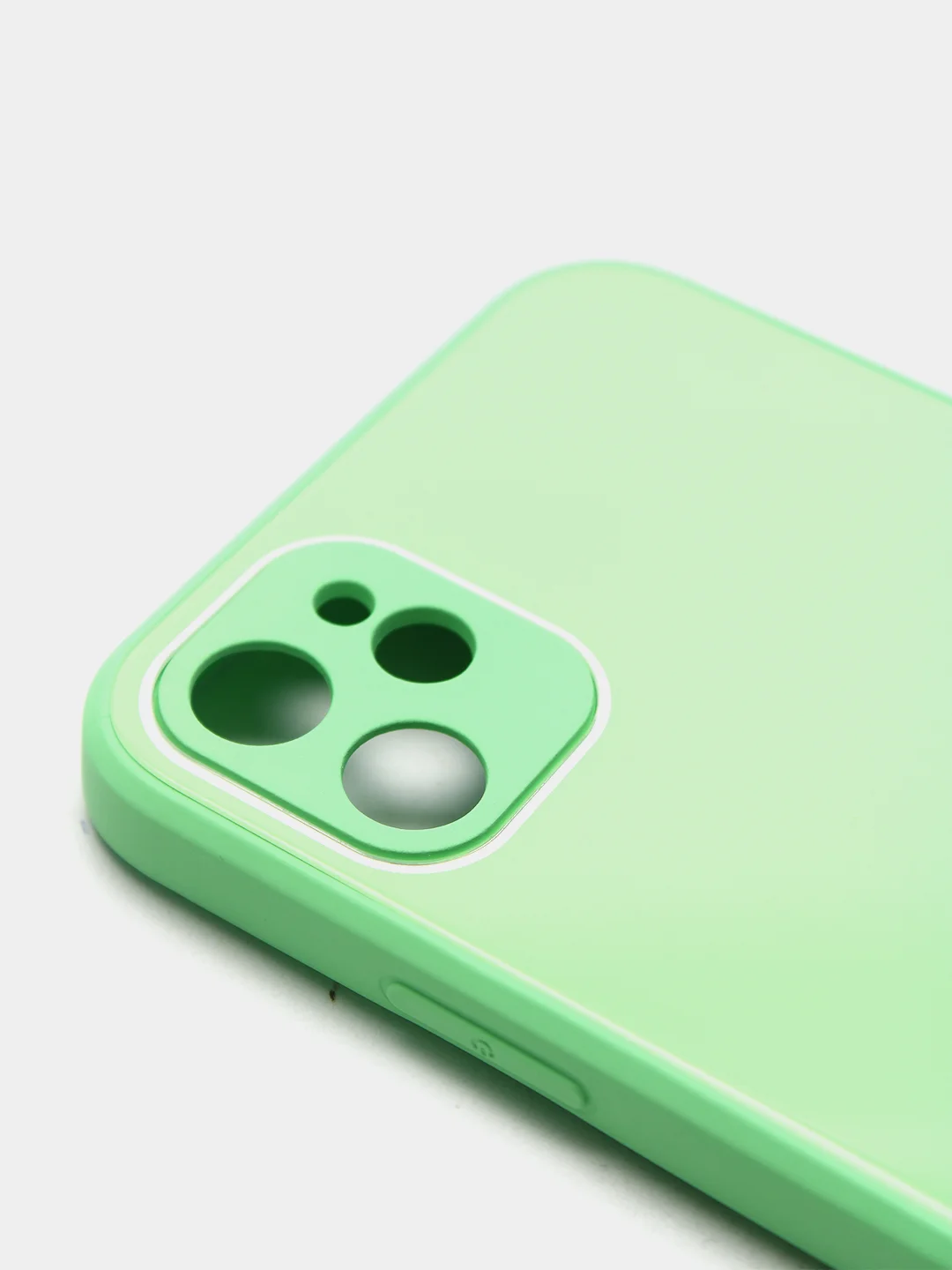 Лайм силиконовый чехол для iPhone 12, со стеклянной панелью