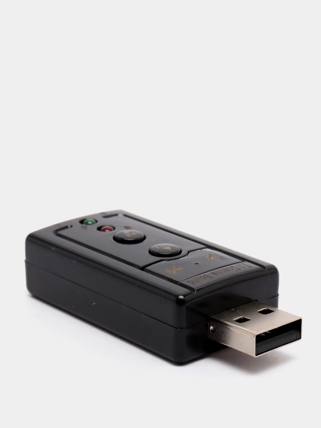 Внешняя звуковая аудиокарта USB 7,1, черная, для микрофона в компьютер или ноутбук 2 входа