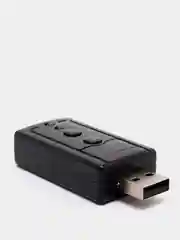 Внешняя звуковая аудиокарта USB 7,1, черная, для микрофона в компьютер или ноутбук 2 входа