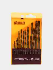Набор сверл по металлу HSS Стандарт Biber, золотые, 13 штук, 2-8 мм