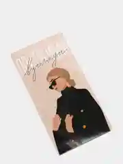 Бежевый конверт-открытка для денег