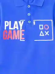 Синий футболка - поло детская для мальчика LOKKI, 2141-073 PLAY GAME