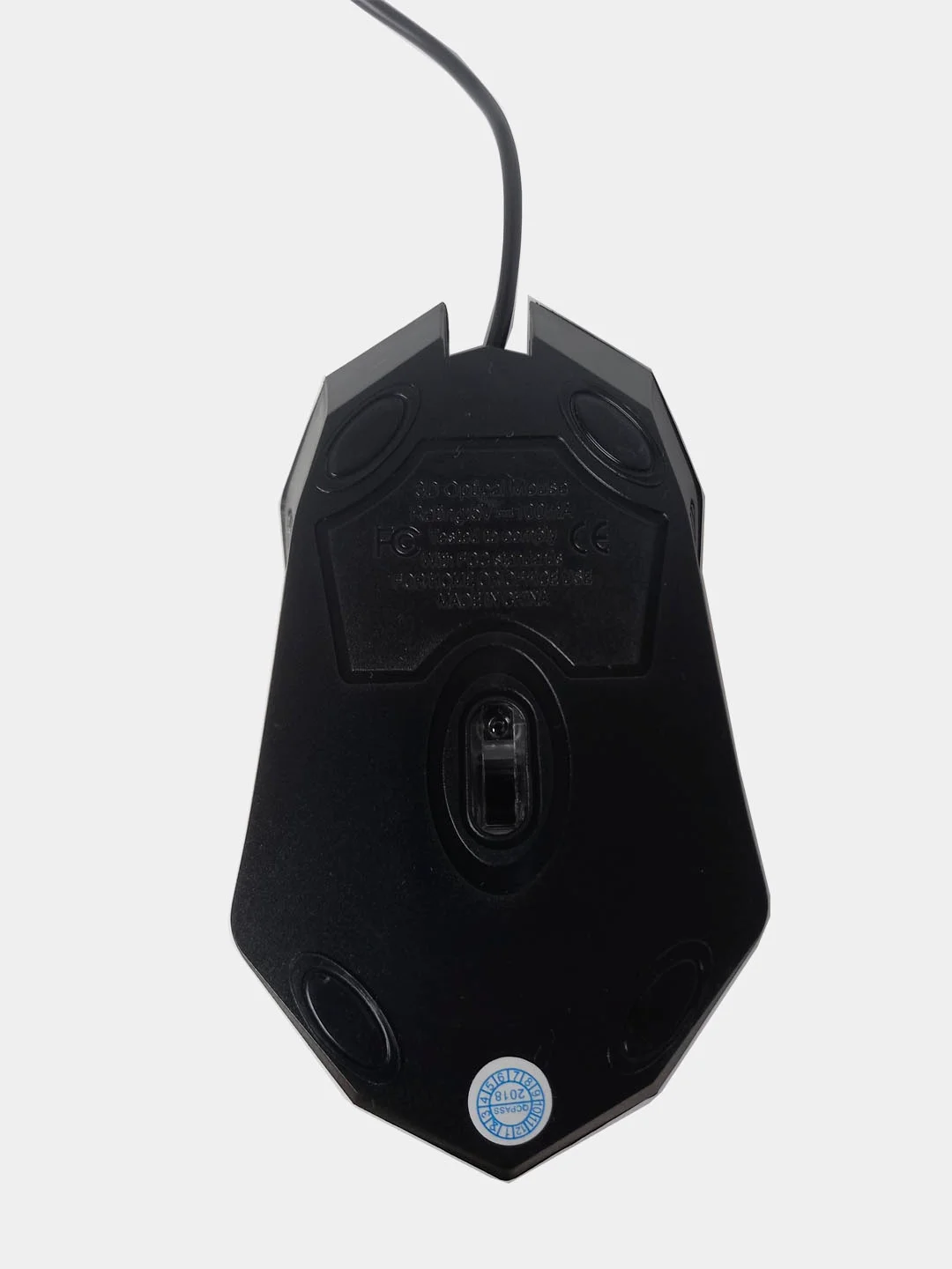 Черный мышь проводная (1600 dpi, оптическая, USB)