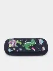 Темно-синий пенал школьный 3D, с жестким каркасом и 3D рисунком