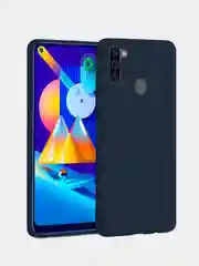 Синий силиконовый чехол для Samsung Galaxy A11, A50, S8 Plus, S9 ,S9 Plus, S10 Plus