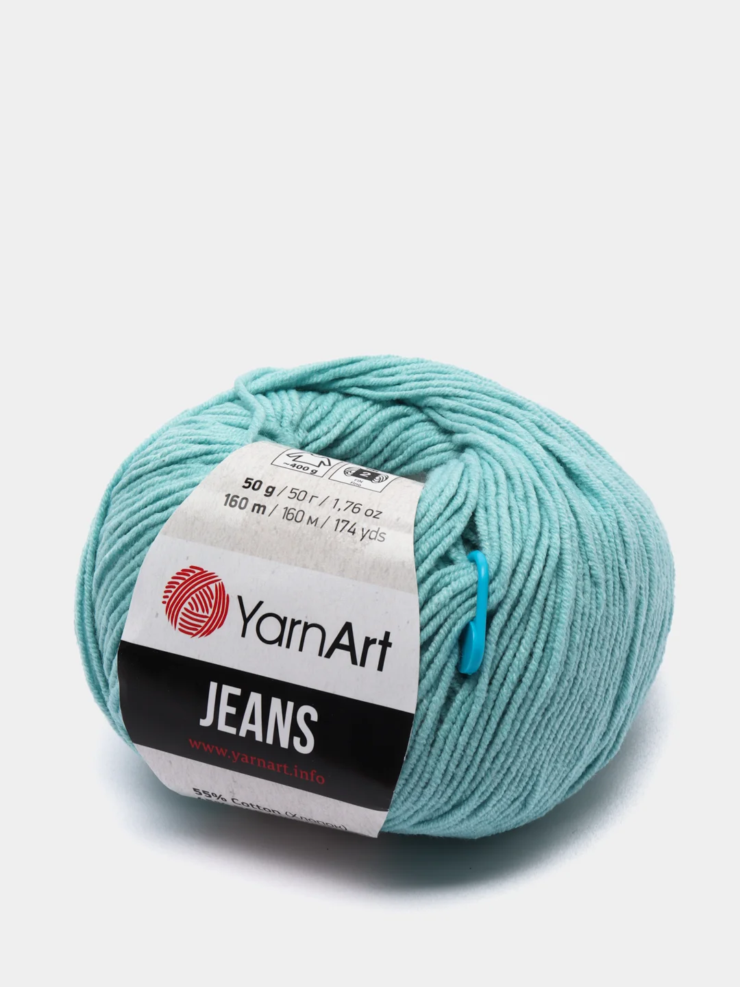 Голубой пряжа YarnArt Jeans, 55% Хлопок, 45% Акрил, 50 г, 160 м  (часть1) Ярн Арт Джинс