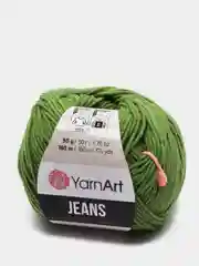 Оливковый пряжа YarnArt Jeans, 55% Хлопок, 45% Акрил, 50 г, 160 м  (часть1) Ярн Арт Джинс