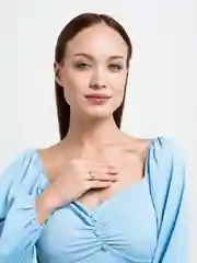 Золотой кольцо "Луна со звездой"