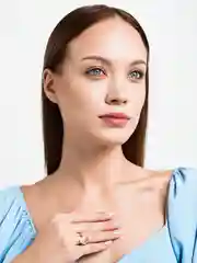 Розовый кольцо "Луна со звездой"