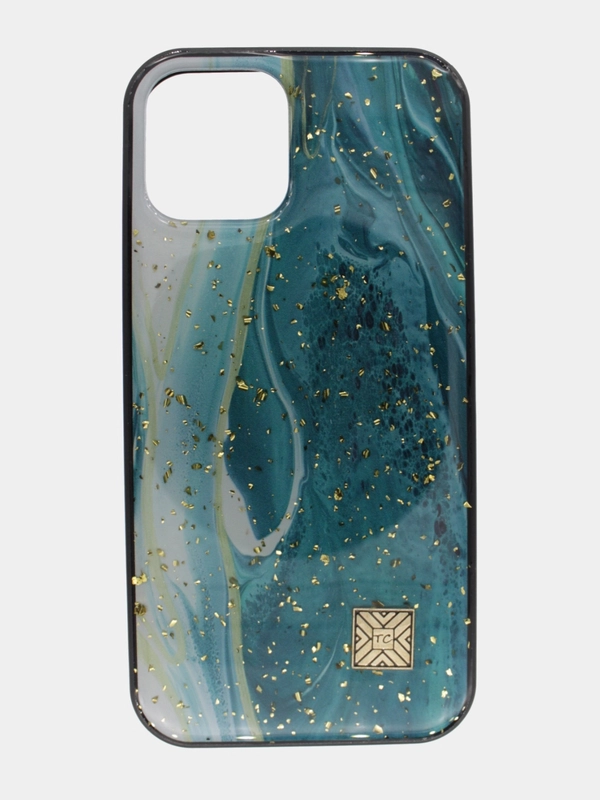 Чехол для iPhone 12/12 Pro Мрамор Бирюзовый