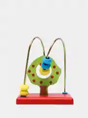 Красный игрушка-головоломка Лабиринт "Котик, Рыбка, Яблоня"
