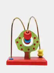 Красный игрушка-головоломка Лабиринт "Котик, Рыбка, Яблоня"