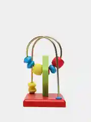 Красный игрушка-головоломка Лабиринт "Котик, Рыбка, Яблоня"