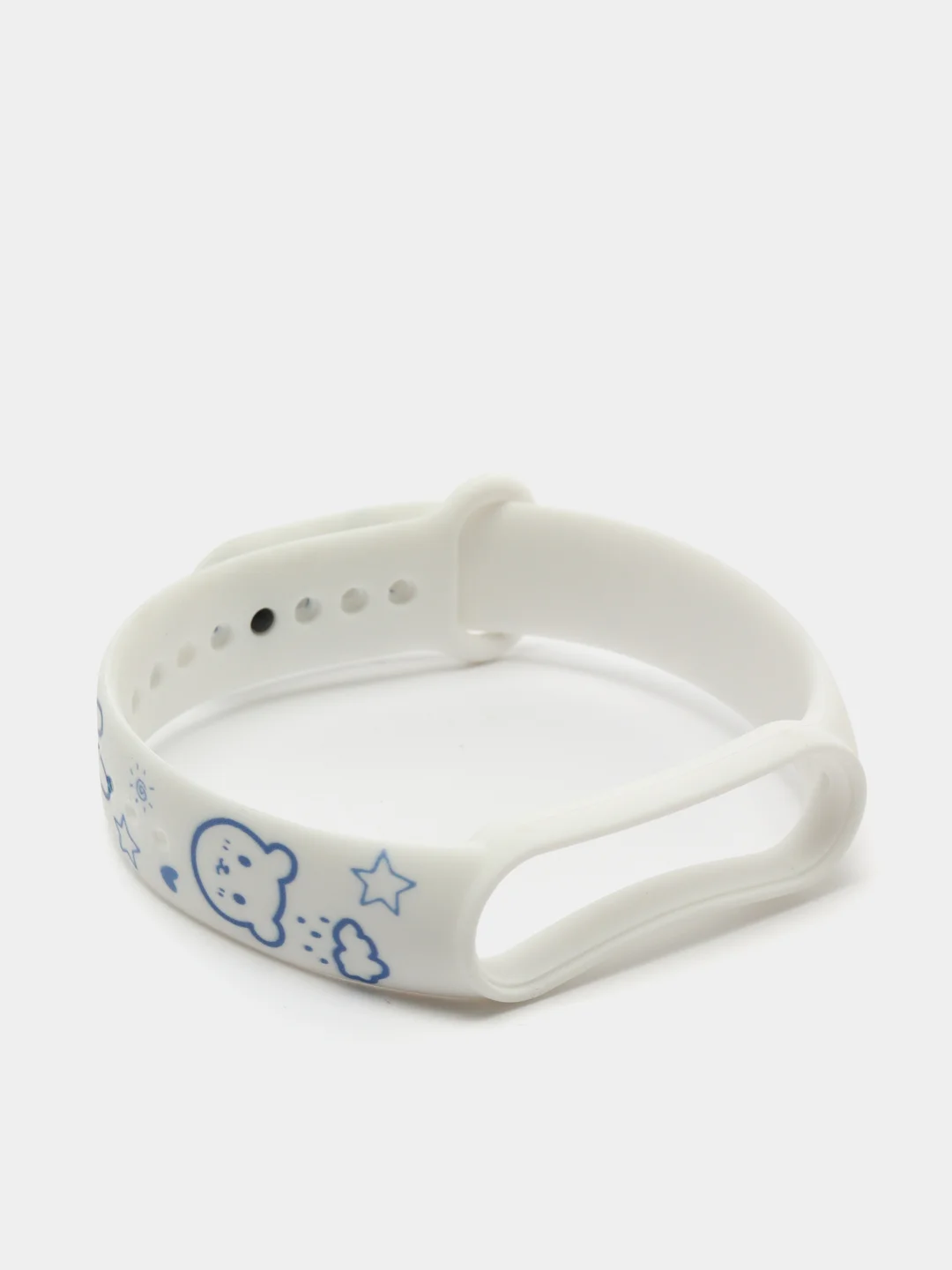 Голубой силиконовый ремешок с принтом для Xiaomi Mi Band 7 / 3 / 4 / 5 / 6