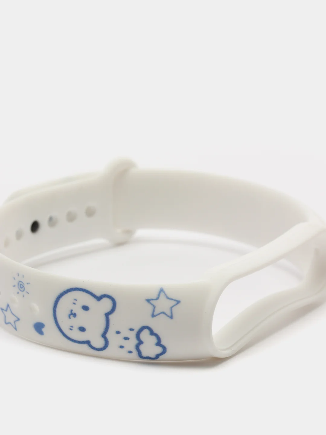 Голубой силиконовый ремешок с принтом для Xiaomi Mi Band 7 / 3 / 4 / 5 / 6