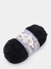 Черный пряжа плюшевая Alize Velluto, 100% микрополиэстер, 100 г, 68 м
