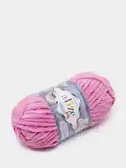 Коралловый меланж пряжа плюшевая Alize Velluto, 100% микрополиэстер, 100 г, 68 м