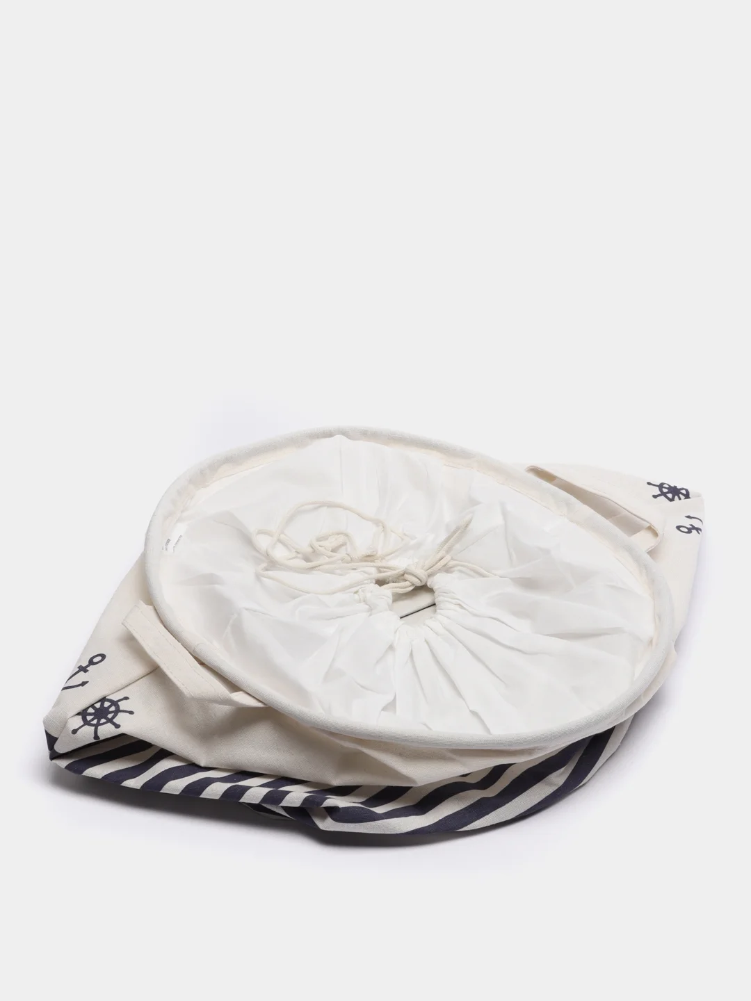 Корзина для белья 35*35*44 см, с пластиковым кольцом, хлопок, пластмасса 008588