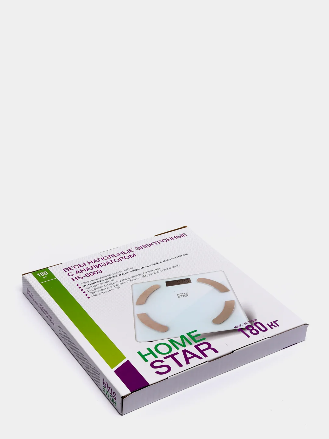 Весы напольные электронные с анализатором HOMESTAR HS-6003 (стекло, 180 кг) 008753