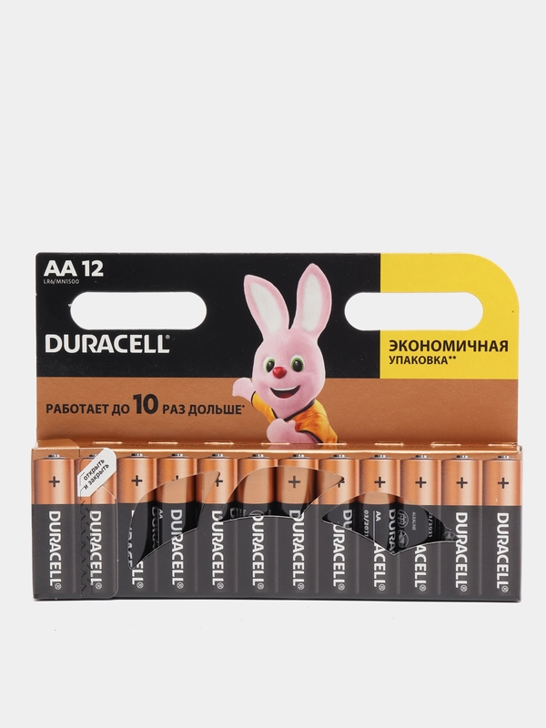 Комплект алкалиновых батареек Duracell "Basic", AA, 12 штук