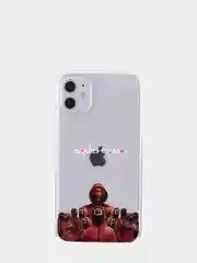 Черный чехол "Игра в кальмара" iPhone 6S, 7, 8 Plus, XR, 11, 12 Mini 13 Pro Max силиконовый айфон