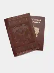 Карамельный кожаная обложка для паспорта/ обложка на паспорт/ кошелек для документов