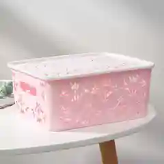 Розовый контейнер для хранения с крышкой
