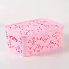 Розовый контейнер для хранения с крышкой