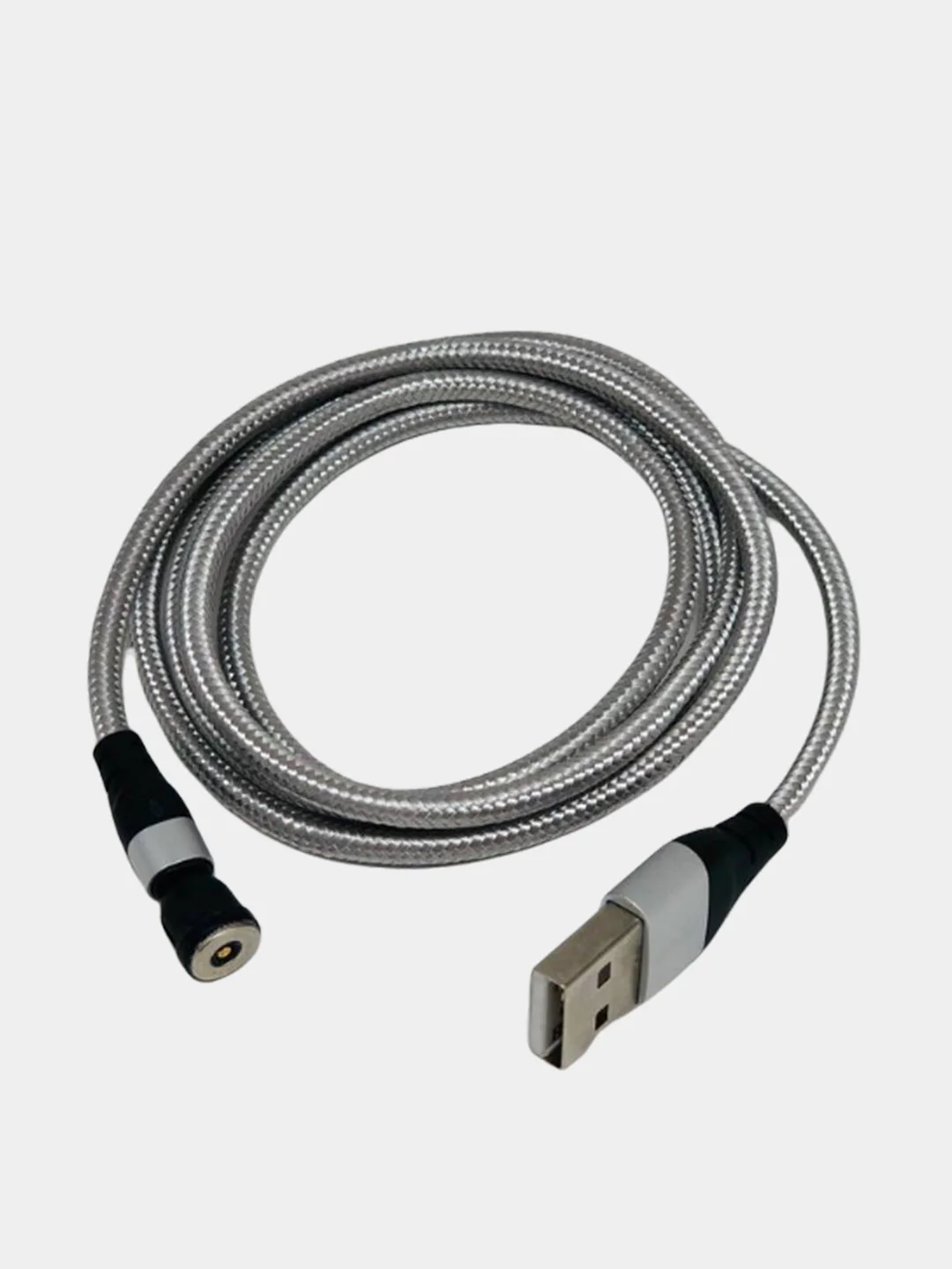 Серебряный магнитный кабель USB, 2 метра
