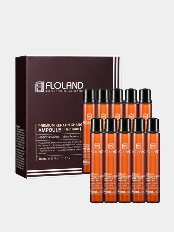Корейский филлер для волос Floland восстанавливающая маска с кератином от секущихся