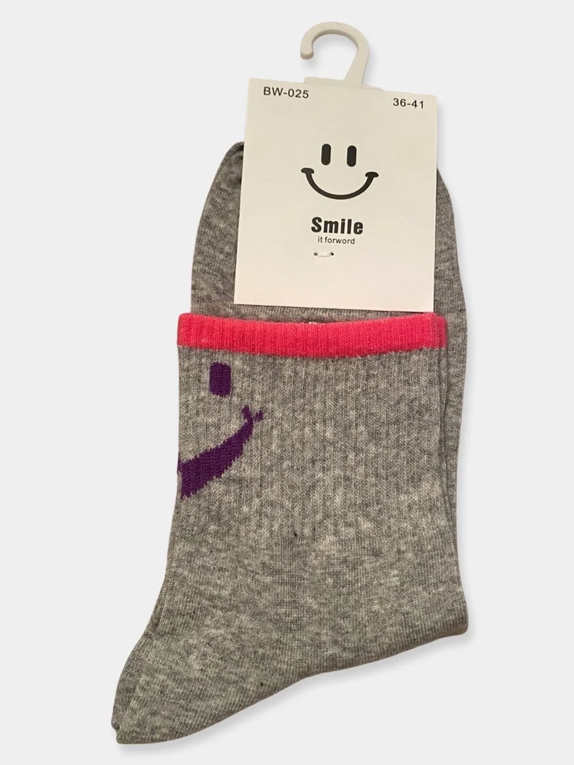 Серый носки унисекс Smile, средняя длина