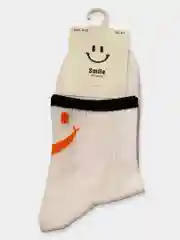 Белый носки унисекс Smile, средняя длина