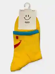 Желтый носки унисекс Smile, средняя длина