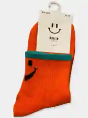 Оранжевый носки унисекс Smile, средняя длина
