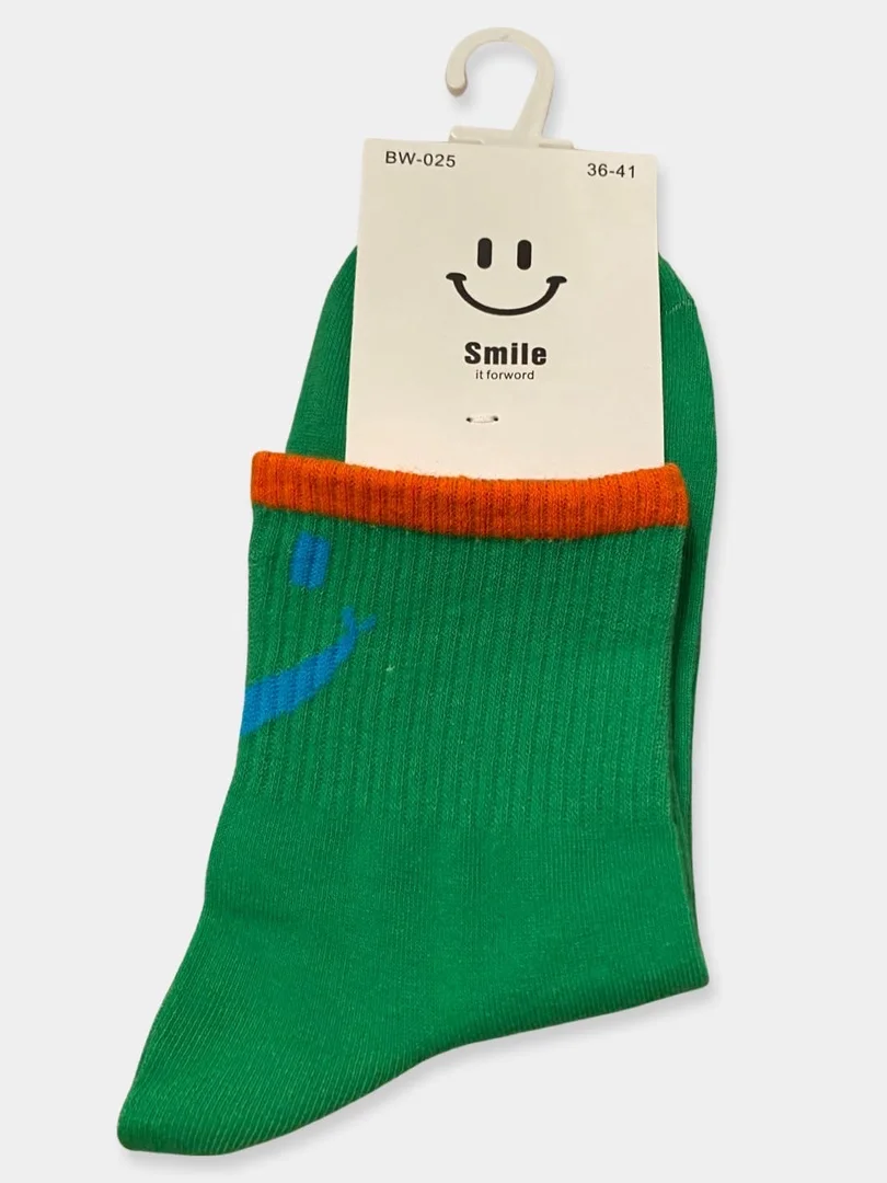 Зеленый носки унисекс Smile, средняя длина