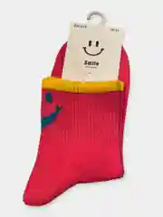 Розовый носки унисекс Smile, средняя длина