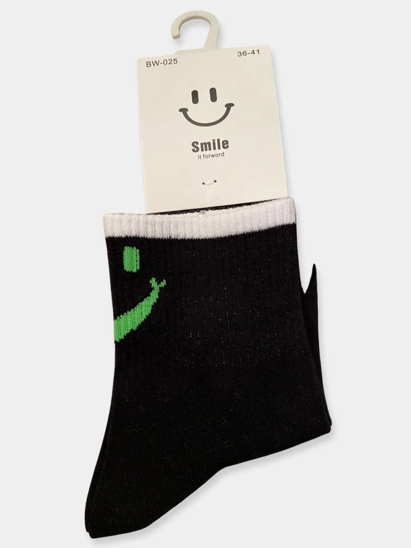 Черный носки унисекс Smile, средняя длина