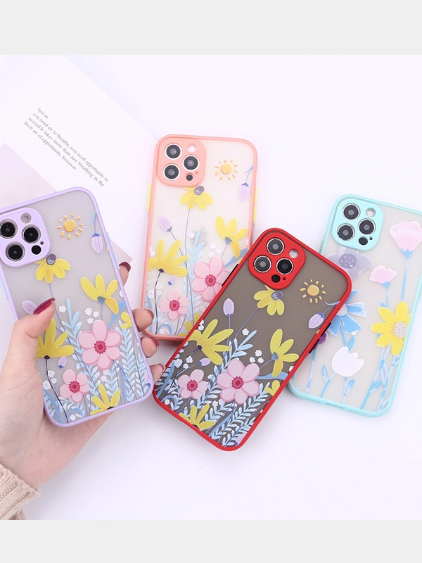Чехол для iPhone 11, 12, 7/8 рамка цветы