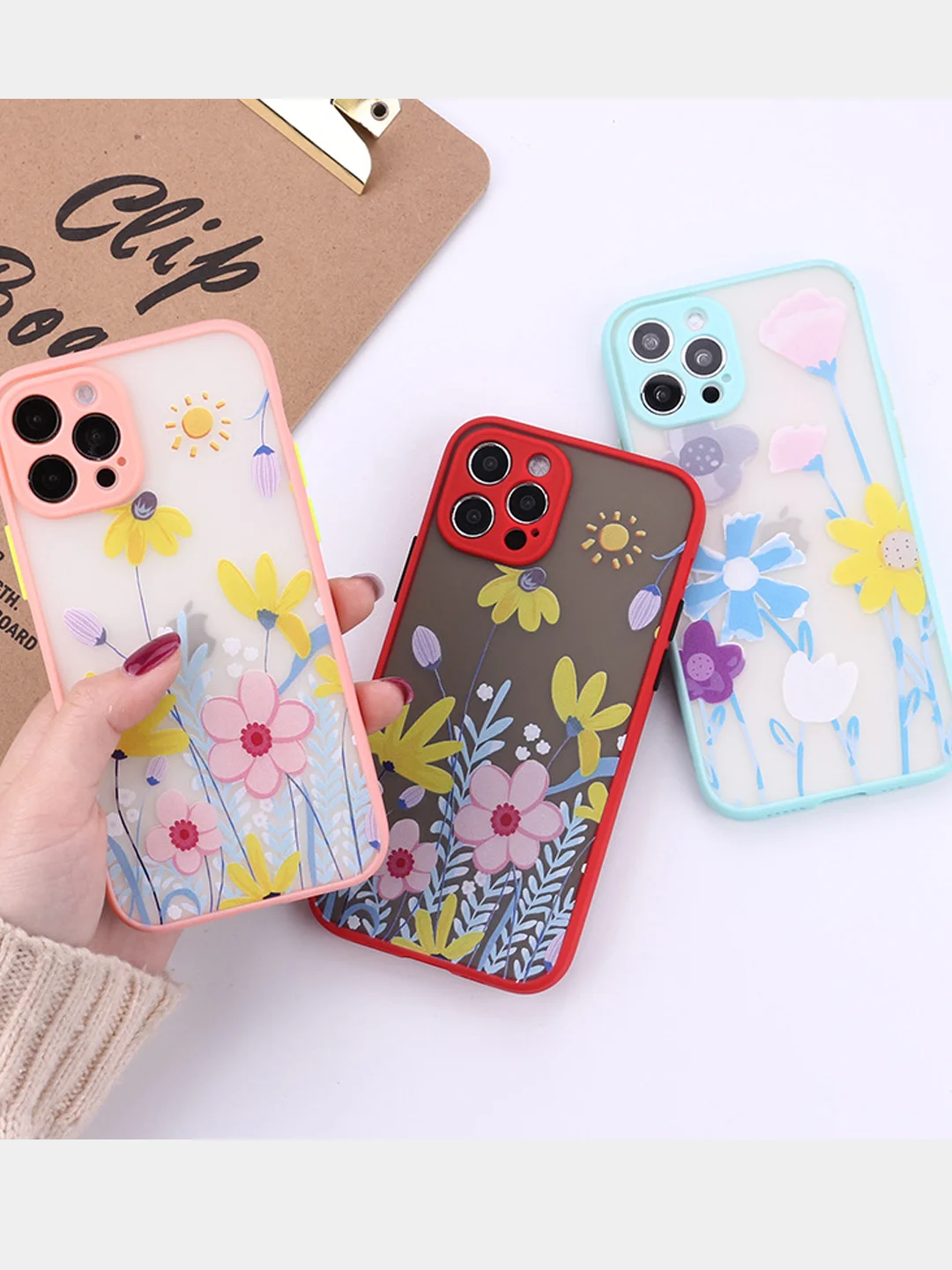 Чехол для iPhone 11, 12, 7/8 рамка цветы