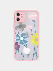 Бежевый меланж чехол для iPhone 11, 12, 7/8 рамка цветы