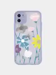 Бирюзовый чехол для iPhone 11, 12, 7/8 рамка цветы