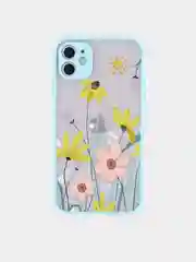 Зелёный хаки чехол для iPhone 11, 12, 7/8 рамка цветы