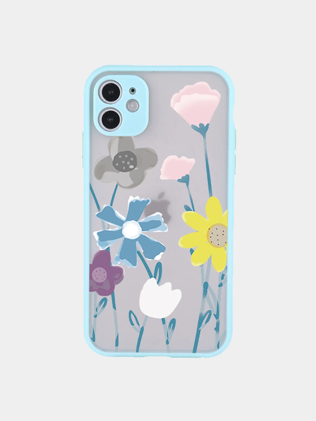 Карамельный чехол для iPhone 11, 12, 7/8 рамка цветы