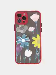 Коралловый меланж чехол для iPhone 11, 12, 7/8 рамка цветы
