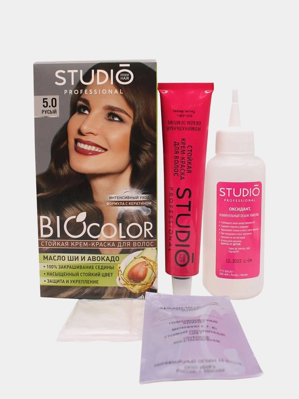 Комплект STUDIO Professional BIOcolor для окрашивания волос 5.0 русый