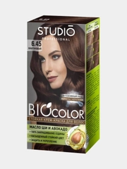 Комплект STUDIO Professional BIOcolor для окрашивания волос 6.45 каштановый
