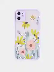 Голубой чехол для iPhone 11, 12, 7/8 рамка цветы