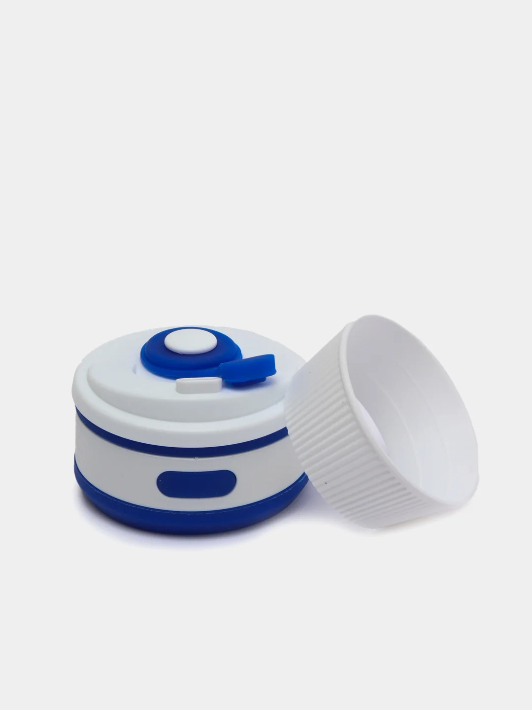 Синий силиконовый складной стакан для напитков Collapsible Coffee Cup, 8 цветов